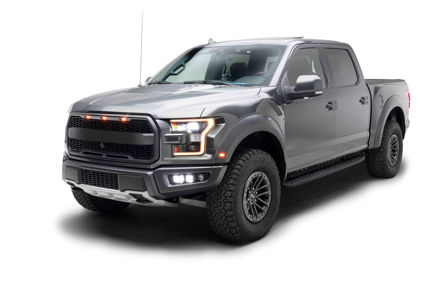 ZROADZ Z325672-KIT Black Mild Steel Front Bumper OEM Fog LED Kit Fits 2017-2020 Ford F-150 Raptor