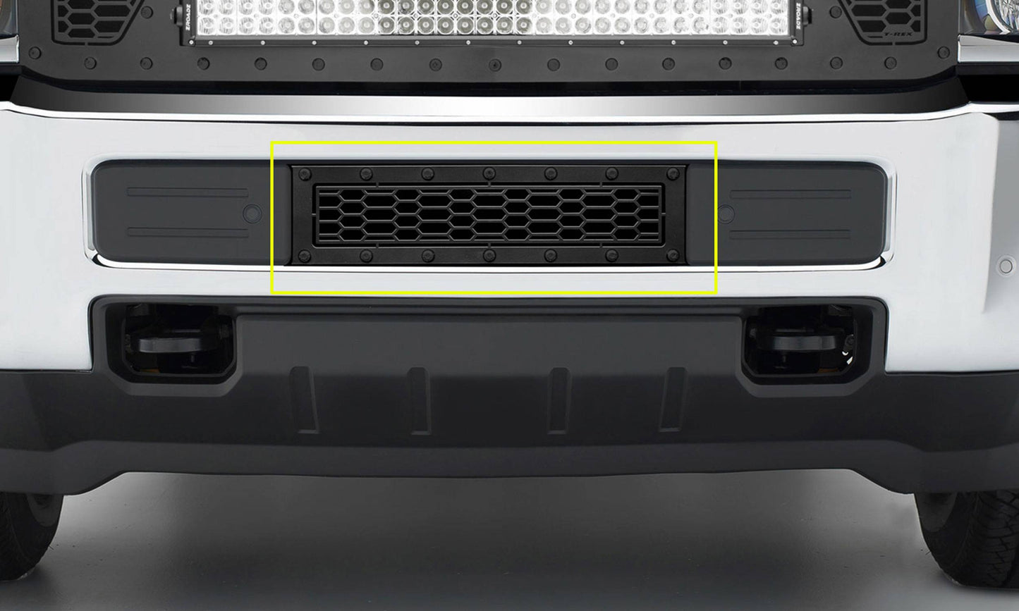 T-REX Grilles 7721221-BR Black Mild Steel Laser Cut Pattern Bumper Grille Fits 2015-2019 Chevrolet Silverado 2500