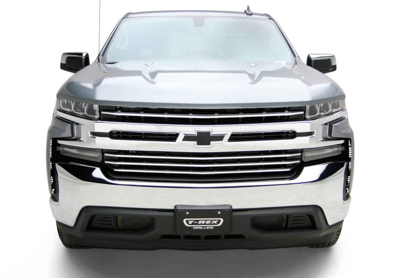 T-REX Grilles 6211233 Brushed Aluminum Horizontal Round Grille Fits 2019-2022 Chevrolet Silverado 1500ÊTrail Boss Silverado 1500 RST Silverado 1500 LT