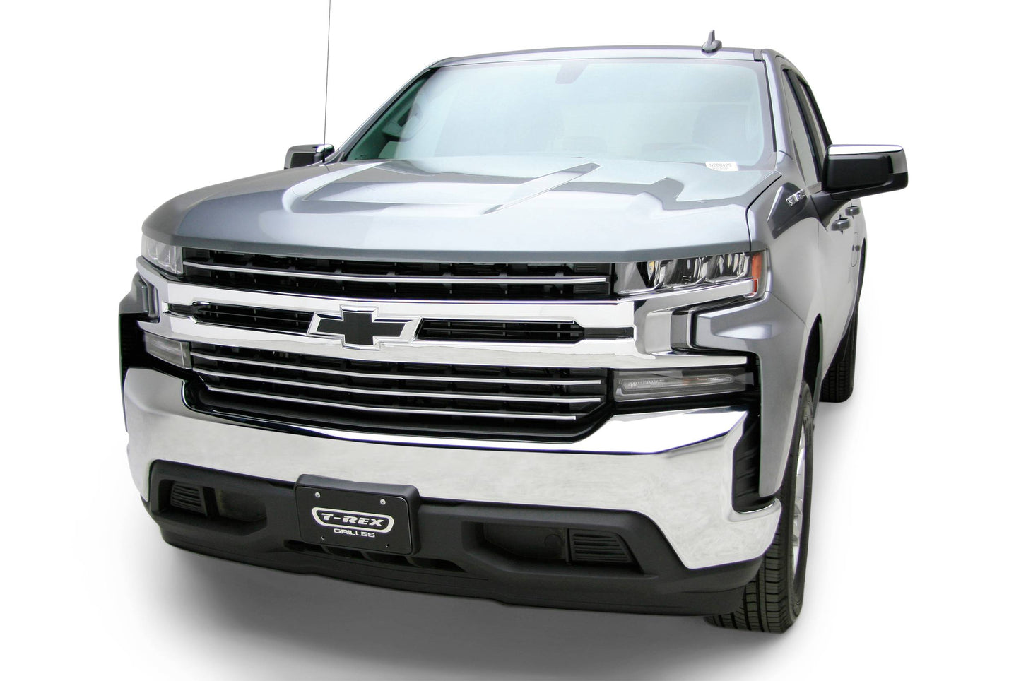 T-REX Grilles 6211236 Silver Aluminum Horizontal Round Grille Fits 2019-2022 Chevrolet Silverado 1500ÊTrail Boss Silverado 1500 RST Silverado 1500 LT