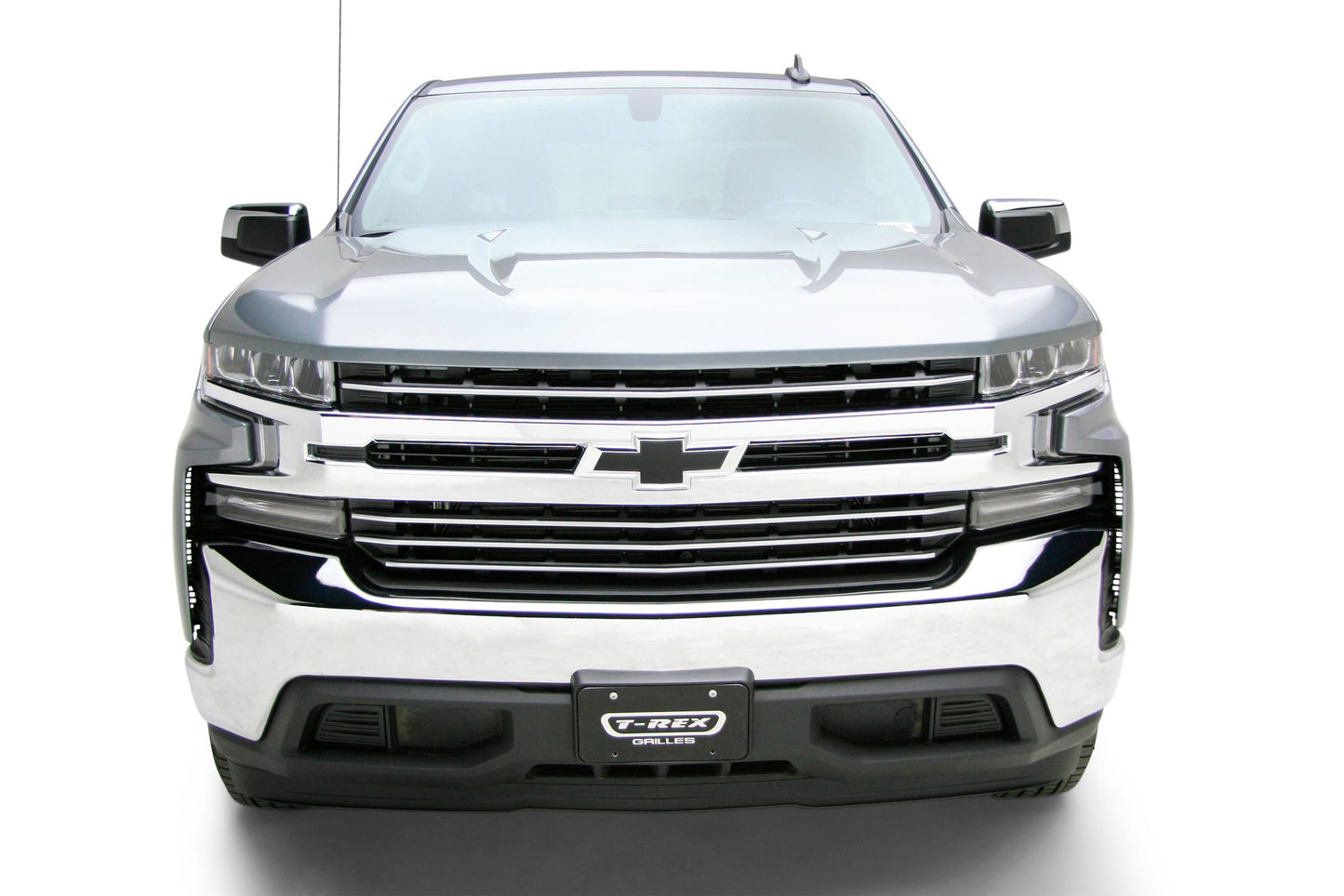 T-REX Grilles 6211236 Silver Aluminum Horizontal Round Grille Fits 2019-2022 Chevrolet Silverado 1500ÊTrail Boss Silverado 1500 RST Silverado 1500 LT