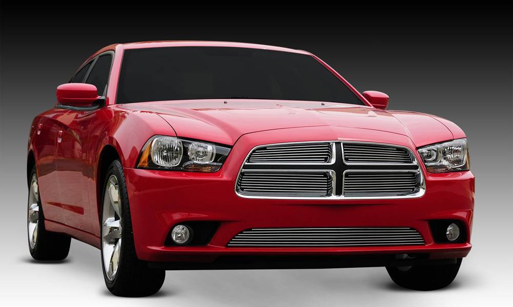 T-REX Grilles 21442 Polished Aluminum Horizontal Grille Fits 2011-2014 Dodge Charger