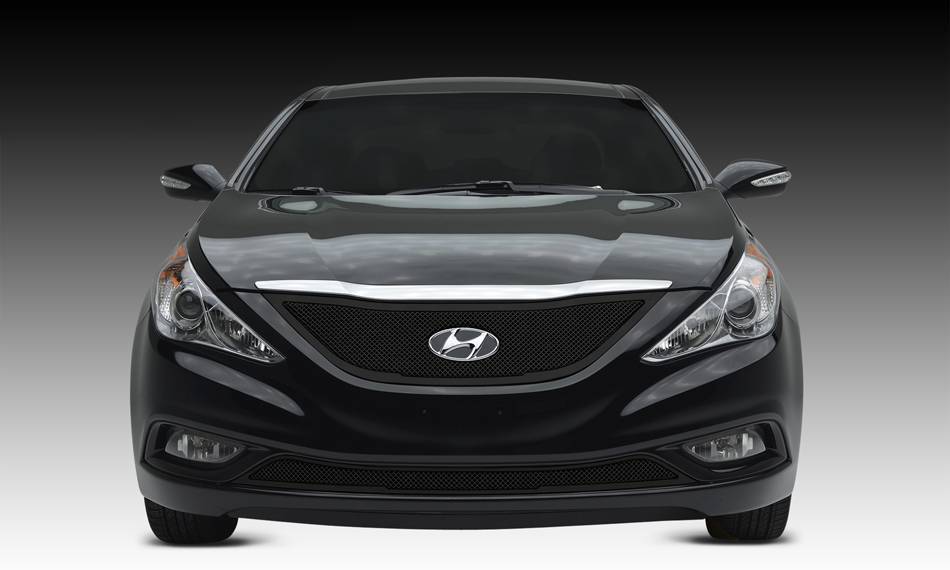 T-REX Grilles 51490 Black Mild Steel Small Mesh Grille Fits 2011-2013 Hyundai Sonata