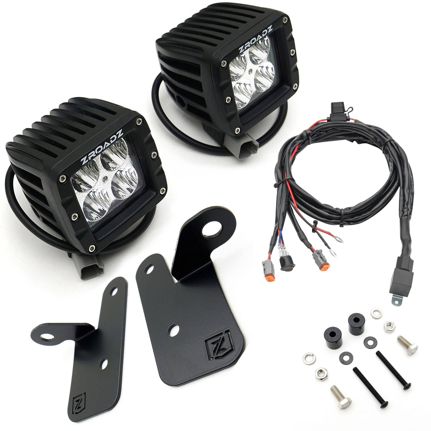 ZROADZ Z364941-KIT2 Black Mild Steel A Pillar LED Kit Fits 2019-2023 Jeep Gladiator
