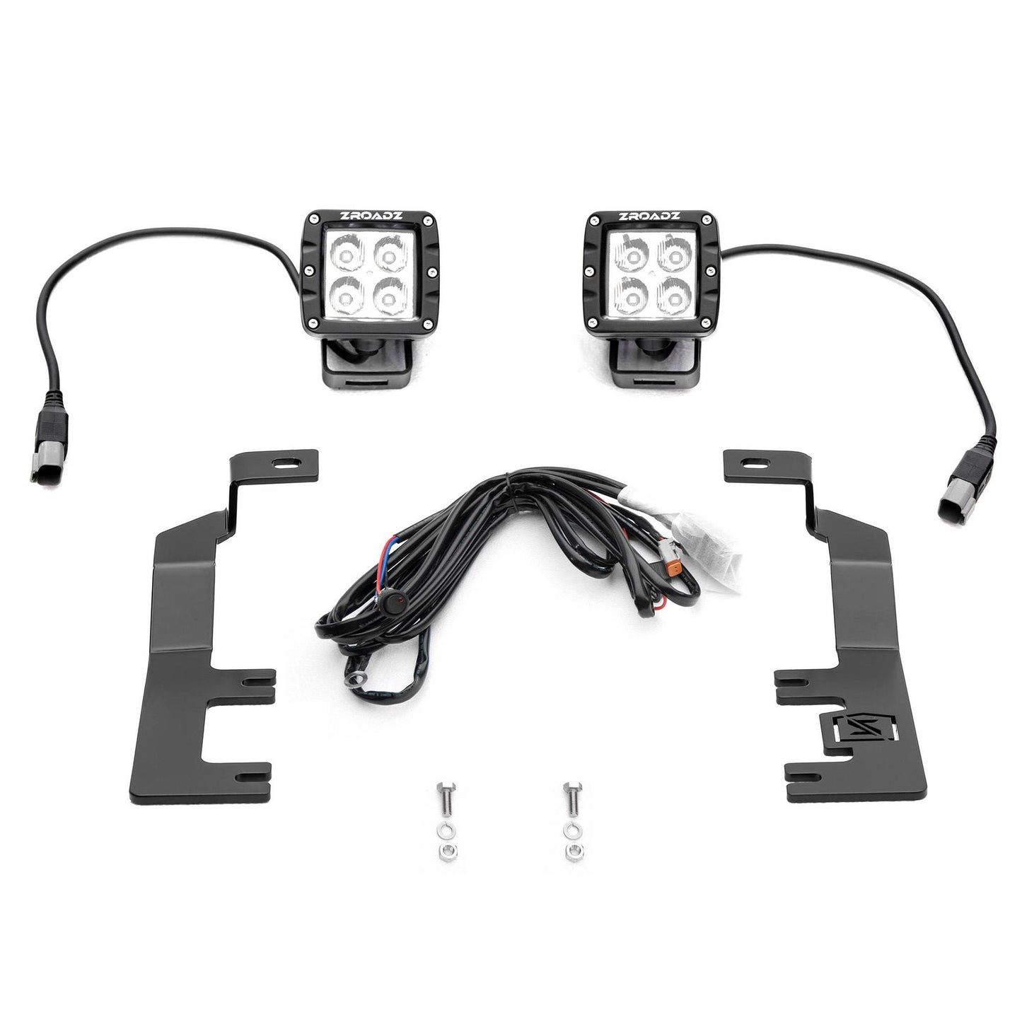 ZROADZ Z362081-KIT2 Black Mild Steel Hood Hinge LED Kit Fits 2014-2018 Chevrolet Silverado 1500