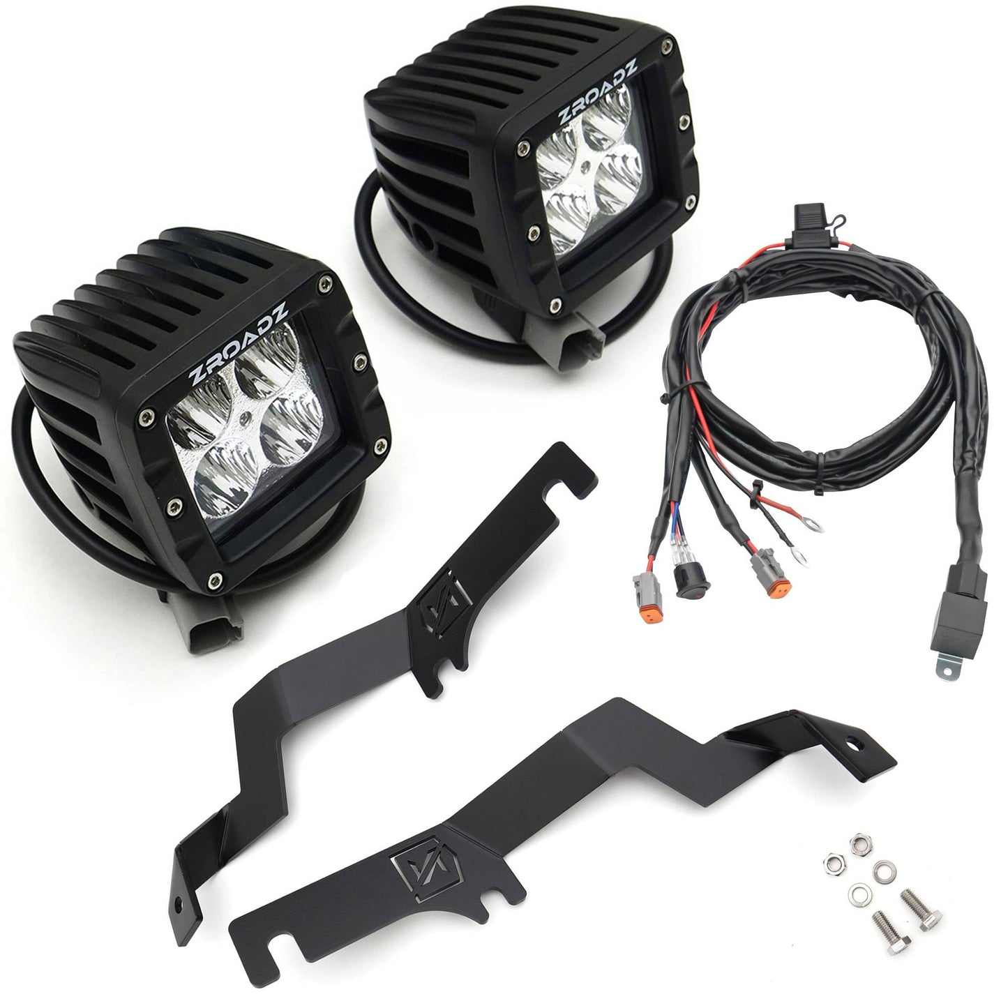 ZROADZ Z365731-KIT2 Black Mild Steel Hood Hinge LED Kit Fits 2015-2017 Ford F-150