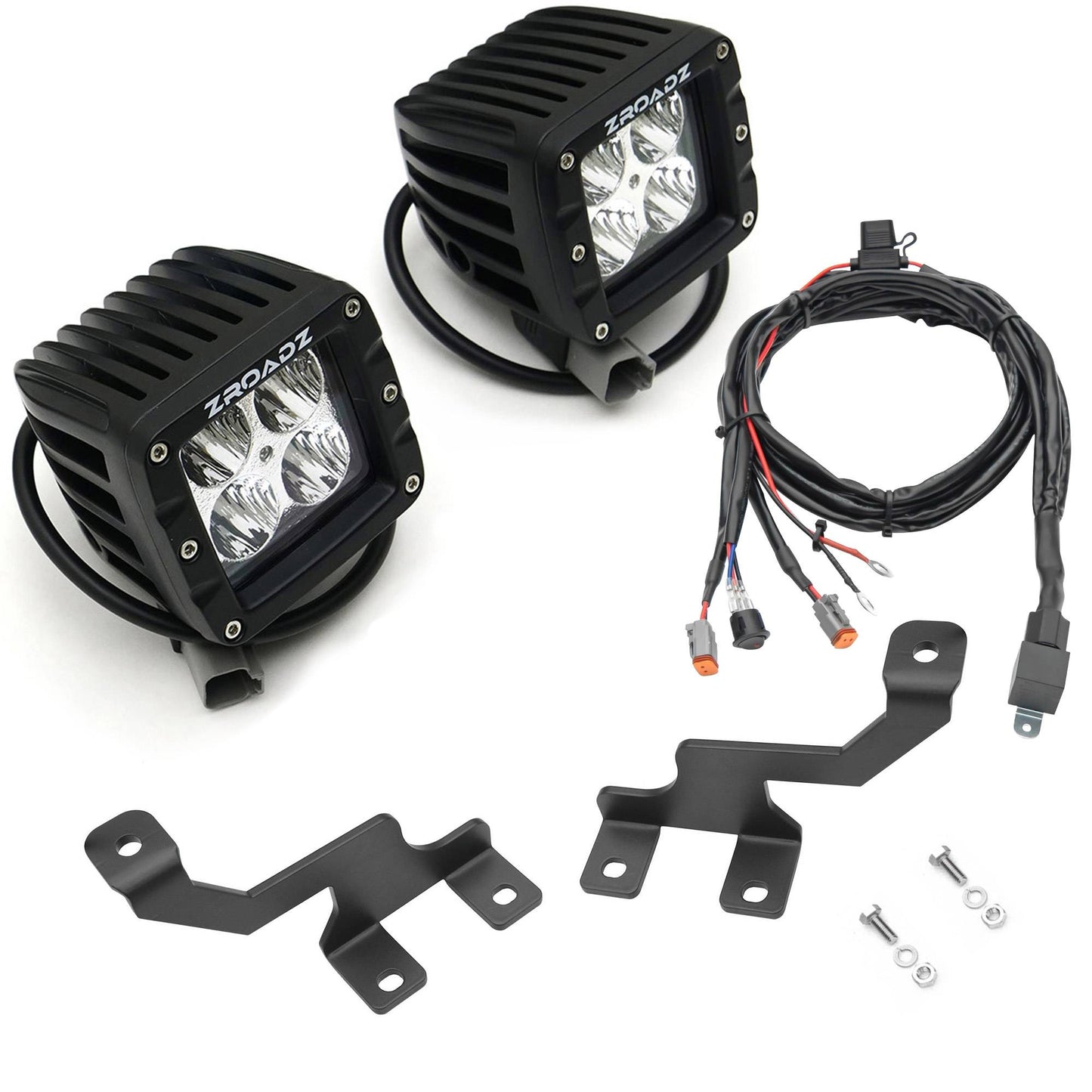 ZROADZ Z365601-KIT2 Black Mild Steel Hood Hinge LED Kit Fits 2004-2014 Ford F-150