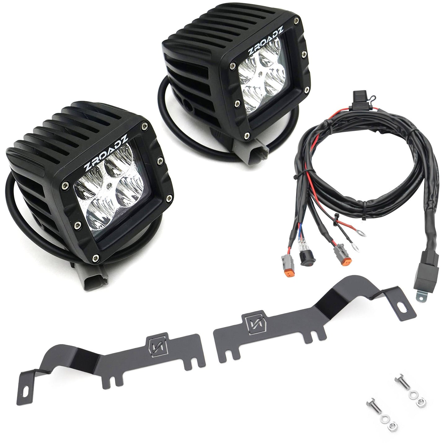 ZROADZ Z362181-KIT2 Black Mild Steel Hood Hinge LED Kit Fits 2019 -2022 Chevrolet Silverado 1500 LTD