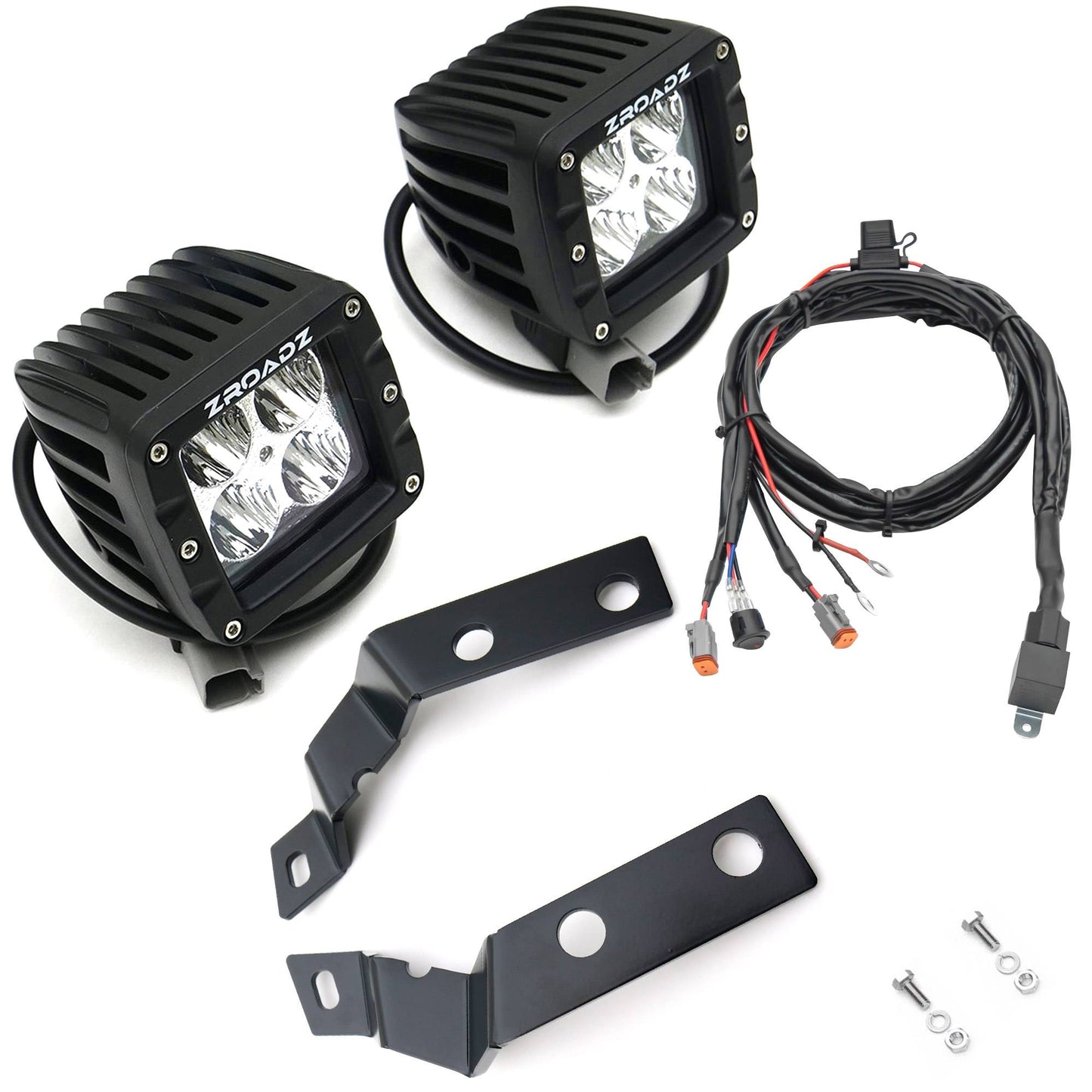 ZROADZ Z362051-KIT2 Black Mild Steel Hood Hinge LED Kit Fits 2007-2013 Chevrolet Silverado 1500