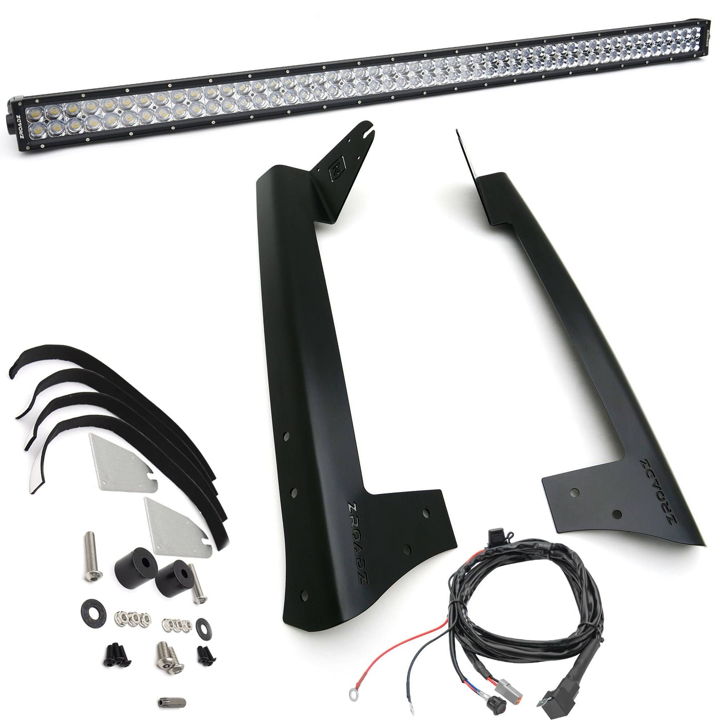 ZROADZ Z374811-KIT-S Black Mild Steel Front Roof LED Kit Fits 2007-2018 Jeep Wrangler JK Wrangler JKU