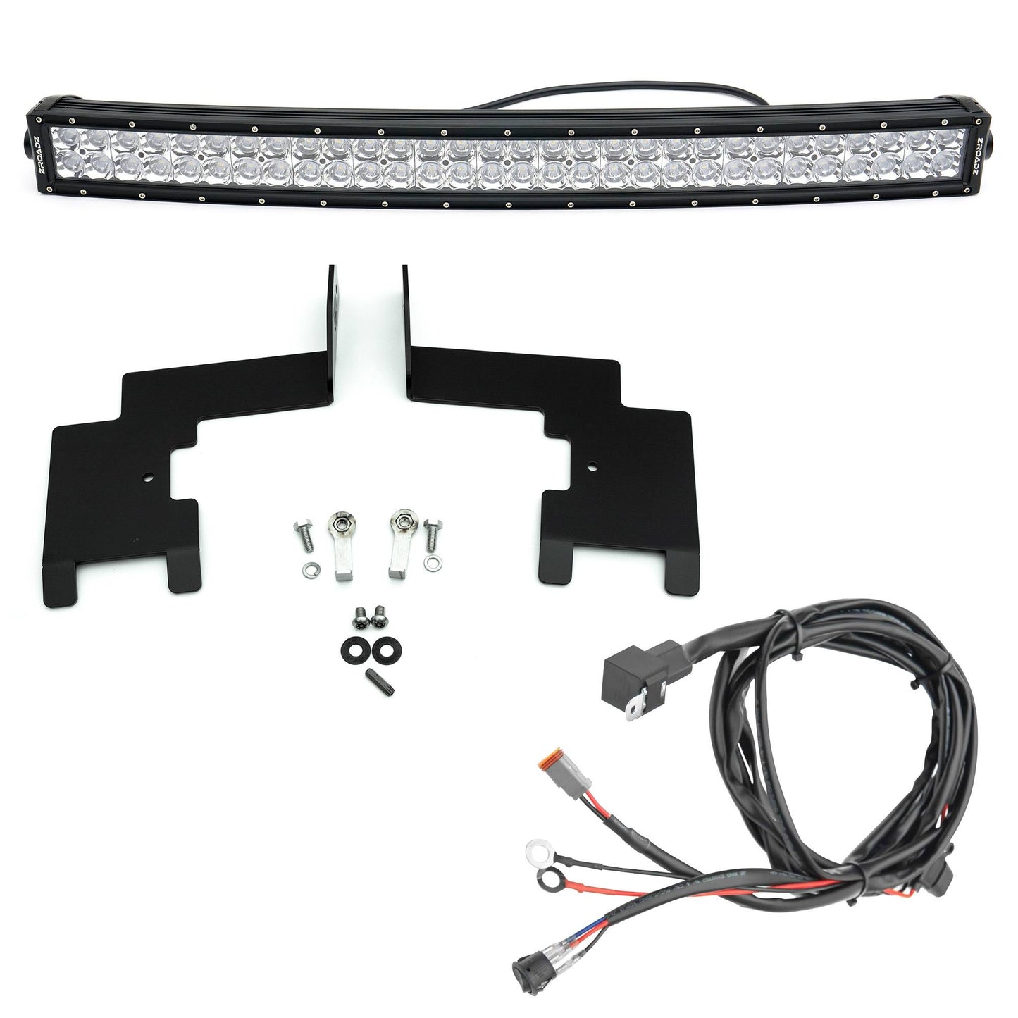 ZROADZ Z327871-KIT Black Mild Steel Front Bumper Center LED Kit Fits 2010-2017 Nissan Patrol Y62