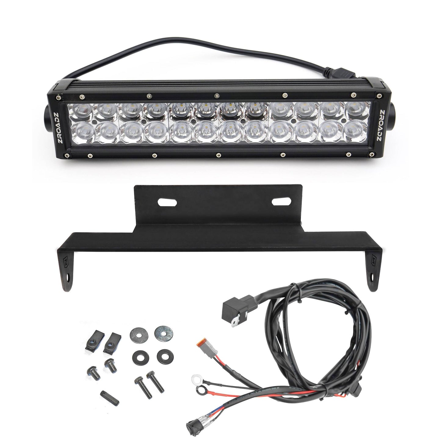 ZROADZ Z325471-KIT Black Mild Steel Front Bumper Center LED Kit Fits 2017-2019 Ford F-250 F-350 F-450 F-550