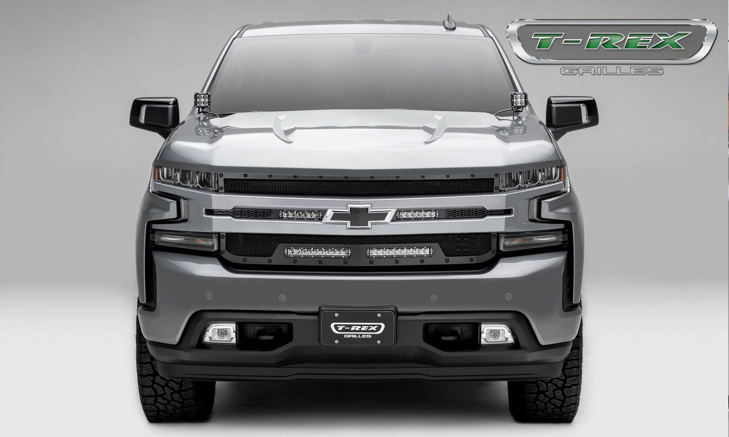 T-REX Grilles 6311261-BR Black Mild Steel Small Mesh Grille Fits 2019-2022 Chevrolet Silverado 1500