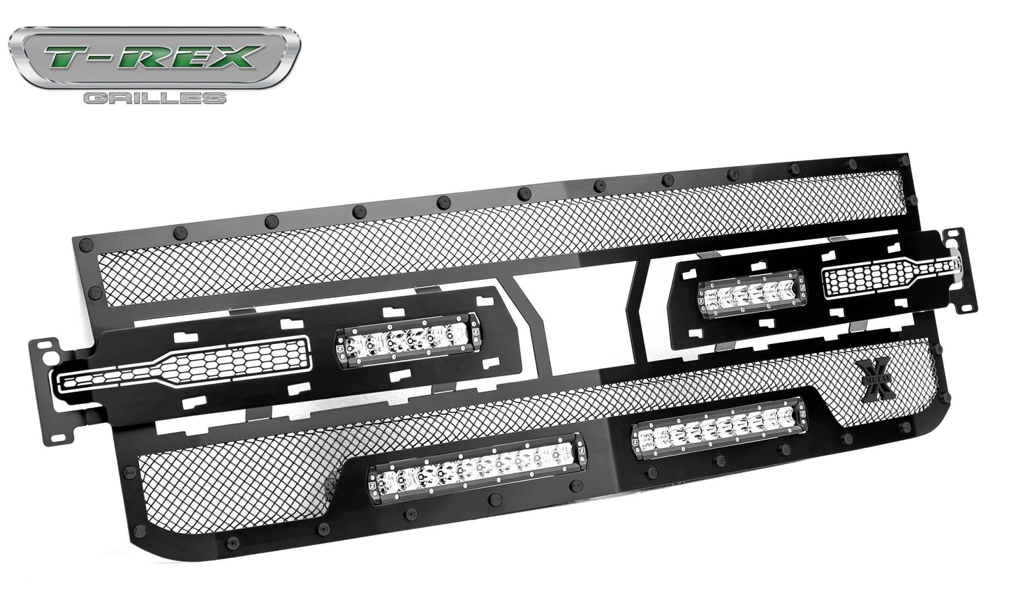T-REX Grilles 6311261-BR Black Mild Steel Small Mesh Grille Fits 2019-2022 Chevrolet Silverado 1500