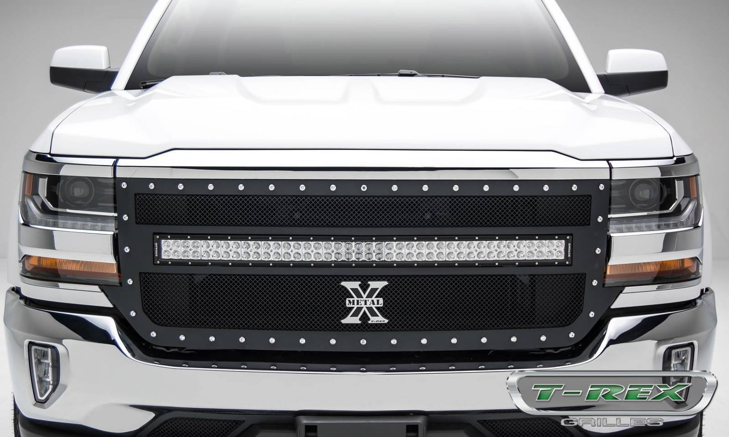 T-REX Grilles 6311271 Black Mild Steel Small Mesh Grille Fits 2016-2018 Chevrolet Silverado 1500