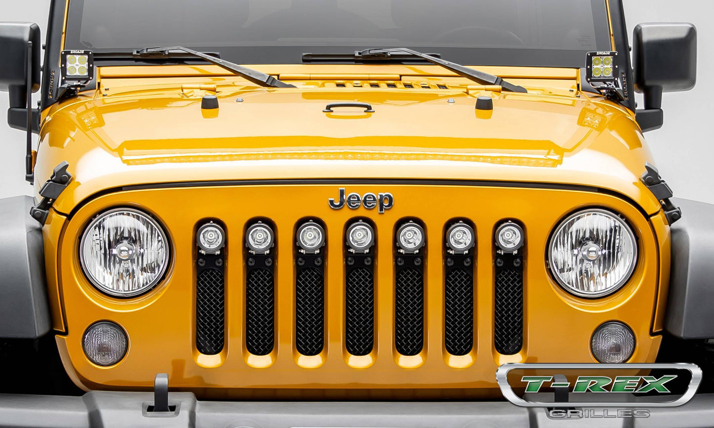 T-REX Grilles 6314841-BR Black Mild Steel Small Mesh Grille Fits 2007-2018 Jeep Wrangler JK Wrangler JKU