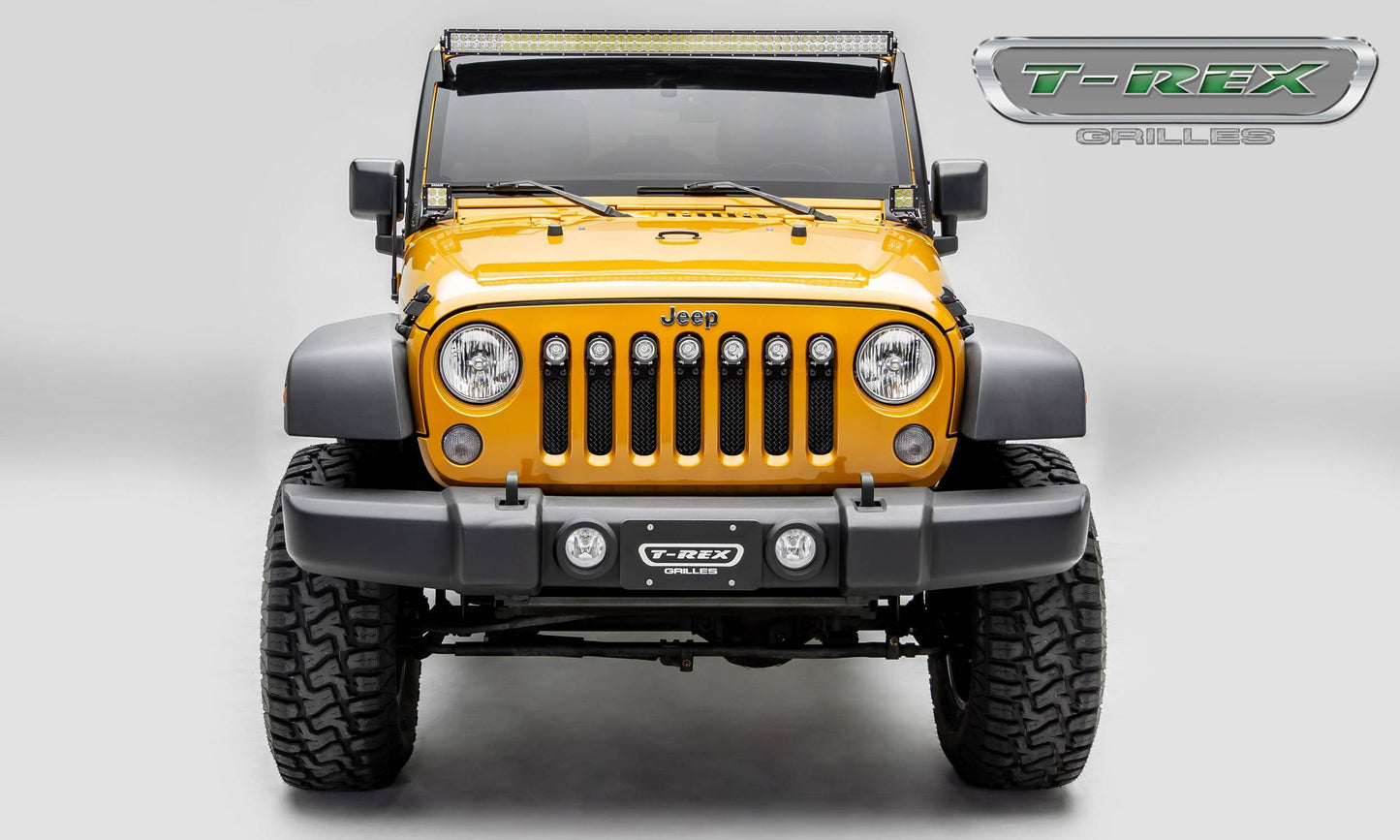 T-REX Grilles 6314841-BR Black Mild Steel Small Mesh Grille Fits 2007-2018 Jeep Wrangler JK Wrangler JKU