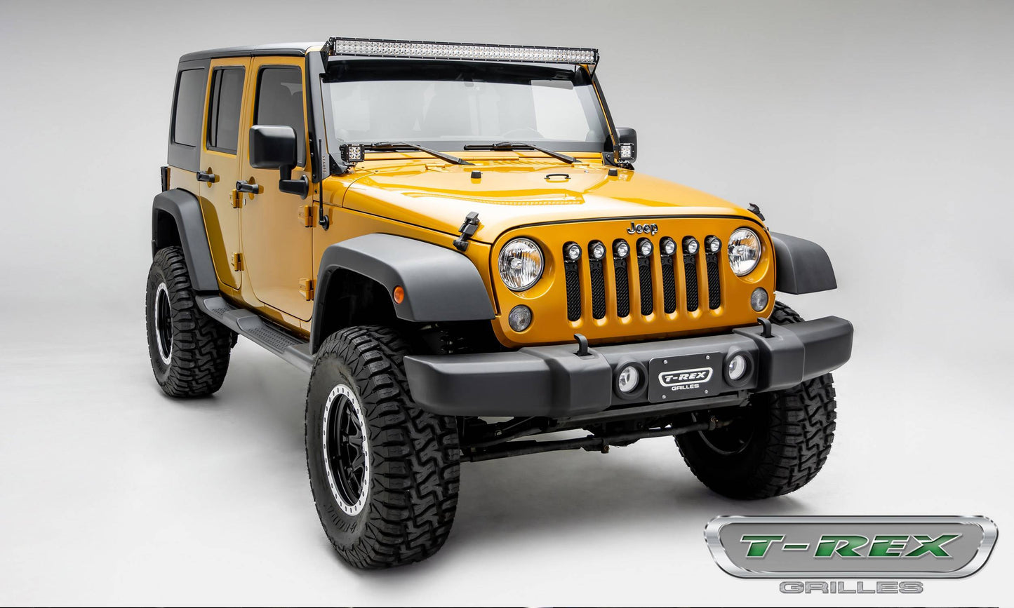T-REX Grilles 6314841-BR Black Mild Steel Small Mesh Grille Fits 2007-2018 Jeep Wrangler JK Wrangler JKU