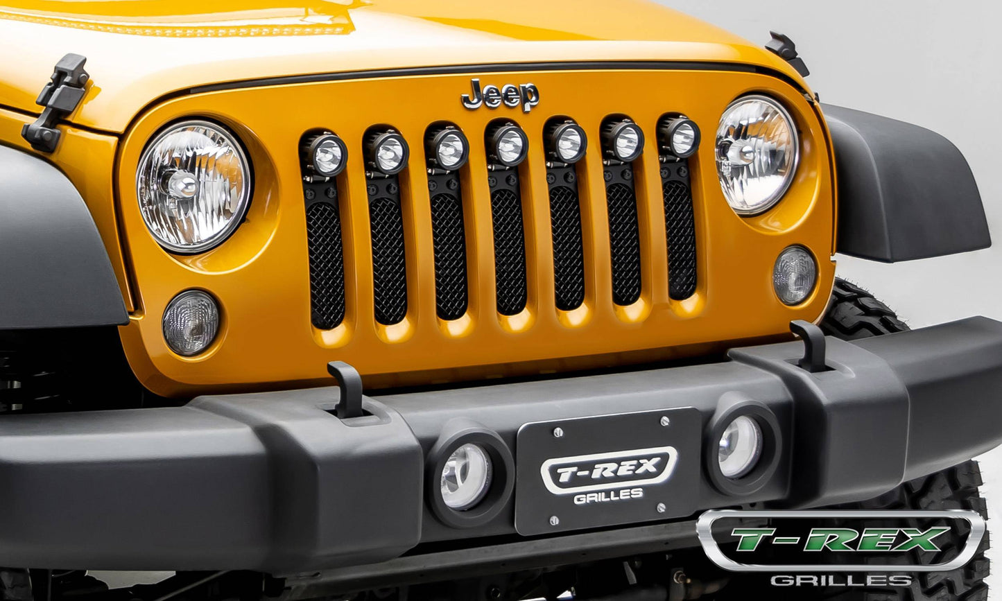 T-REX Grilles 6314841-BR Black Mild Steel Small Mesh Grille Fits 2007-2018 Jeep Wrangler JK Wrangler JKU