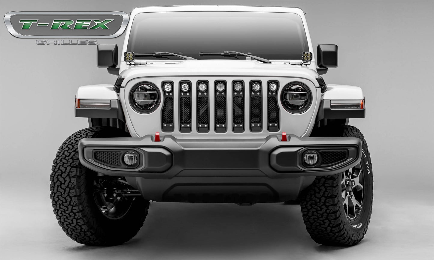 T-REX Grilles 6314931 Black Mild Steel Small Mesh Grille Fits 2020-2023 Jeep Gladiator Overland Gladiator Rubicon