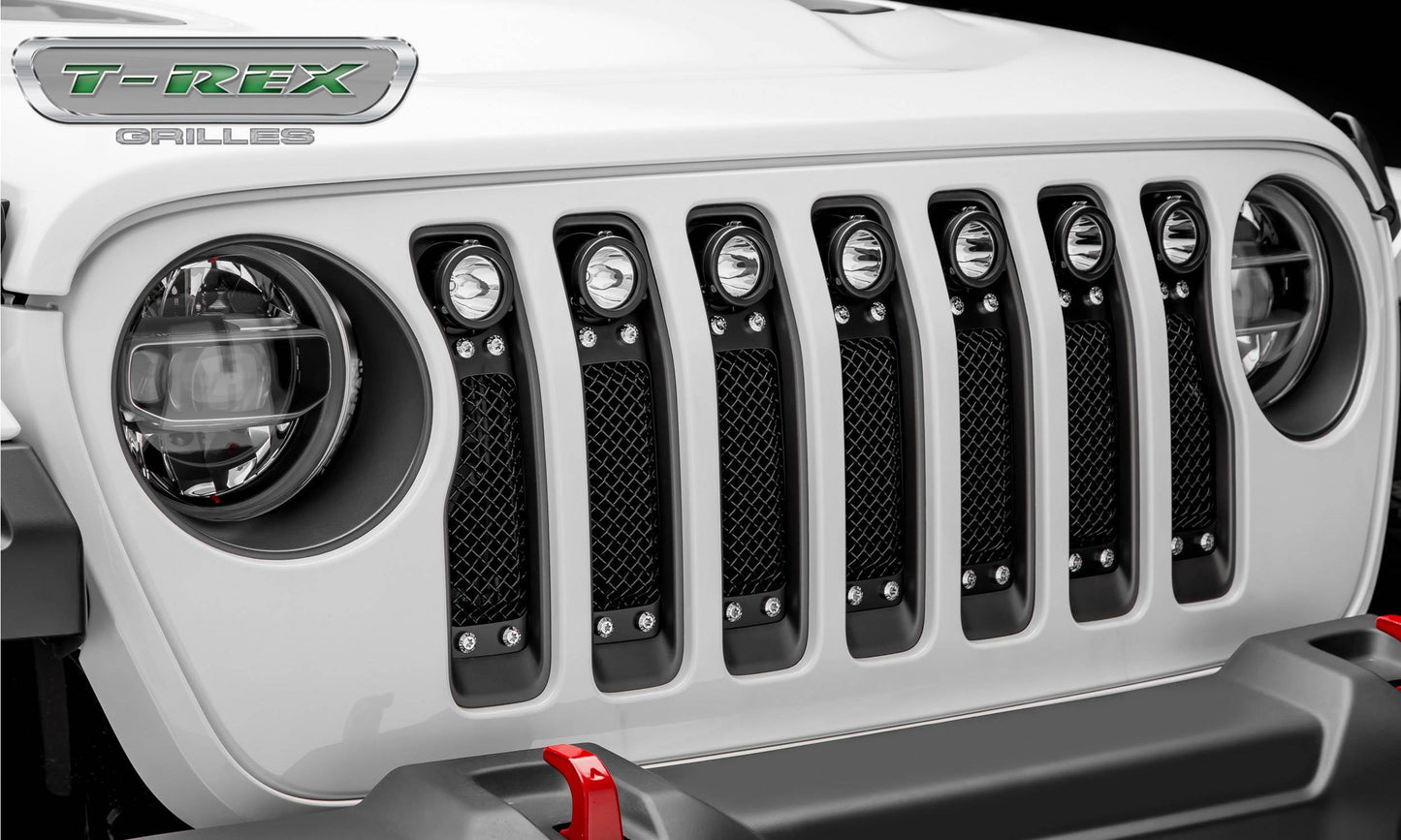 T-REX Grilles 6314931 Black Mild Steel Small Mesh Grille Fits 2020-2023 Jeep Gladiator Overland Gladiator Rubicon