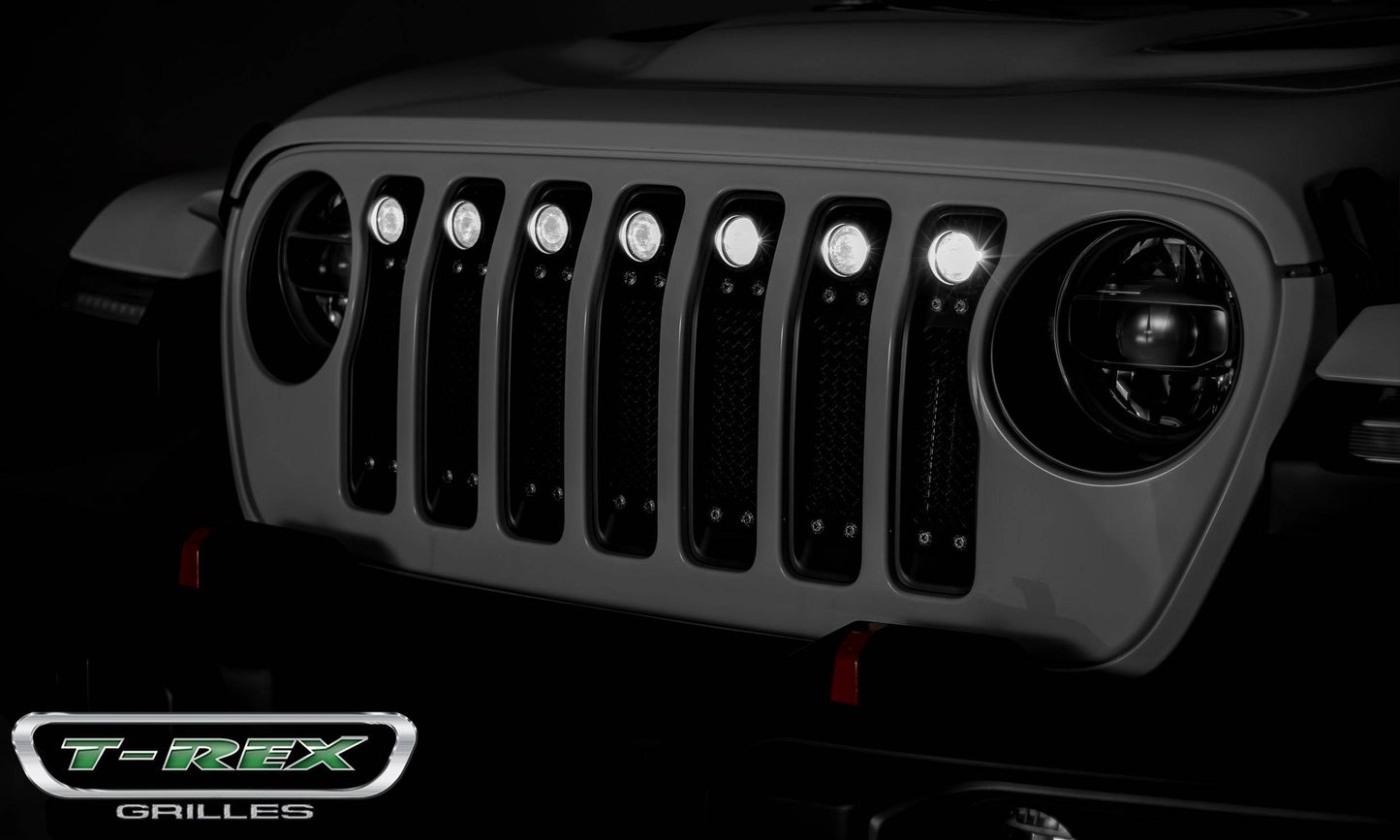 T-REX Grilles 6314931 Black Mild Steel Small Mesh Grille Fits 2020-2023 Jeep Gladiator Overland Gladiator Rubicon