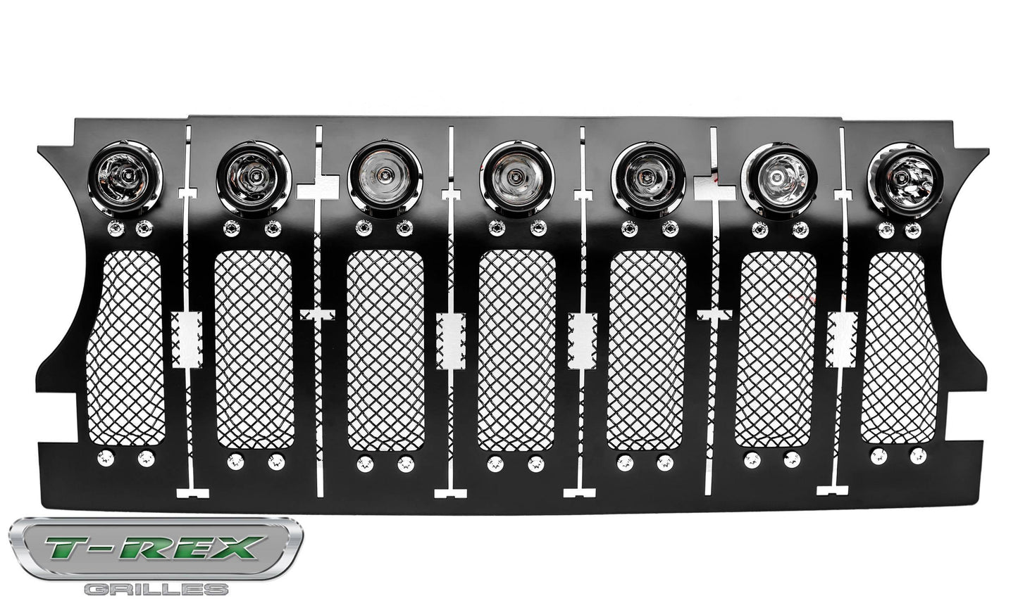 T-REX Grilles 6314931 Black Mild Steel Small Mesh Grille Fits 2020-2023 Jeep Gladiator Overland Gladiator Rubicon