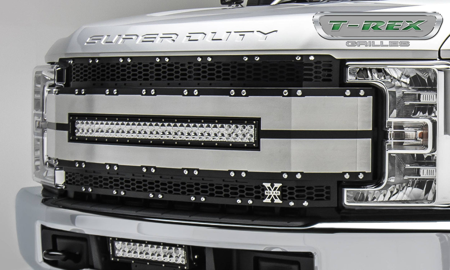 T-REX Grilles 6315493 Black Brushed Aluminum Laser Cut Pattern Grille Fits 2017-2019 Ford F-250 F-350 F-450 F-550