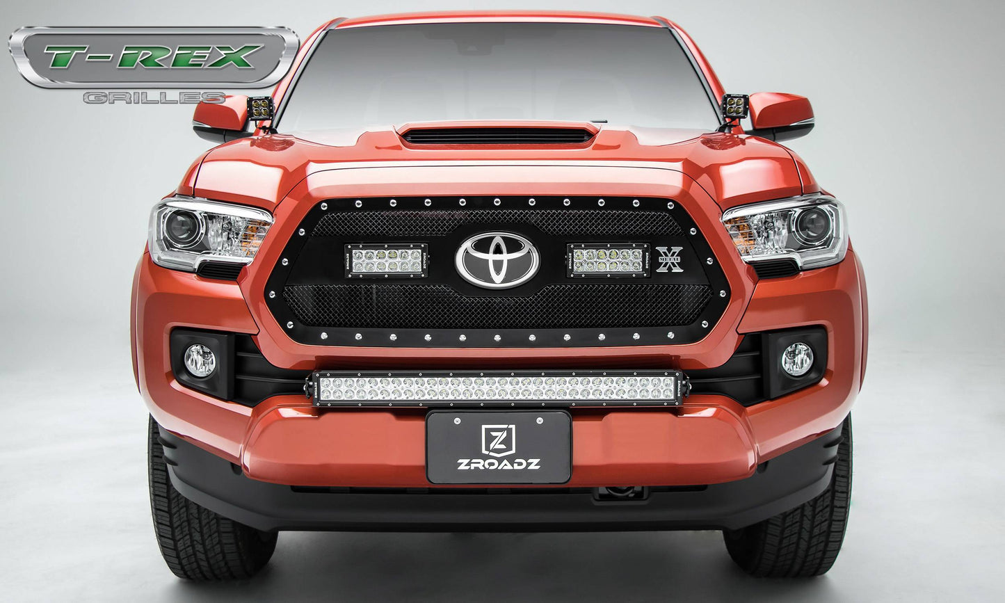 T-REX Grilles 6319511 Black Mild Steel Small Mesh Grille Fits 2018-2023 Toyota Tacoma