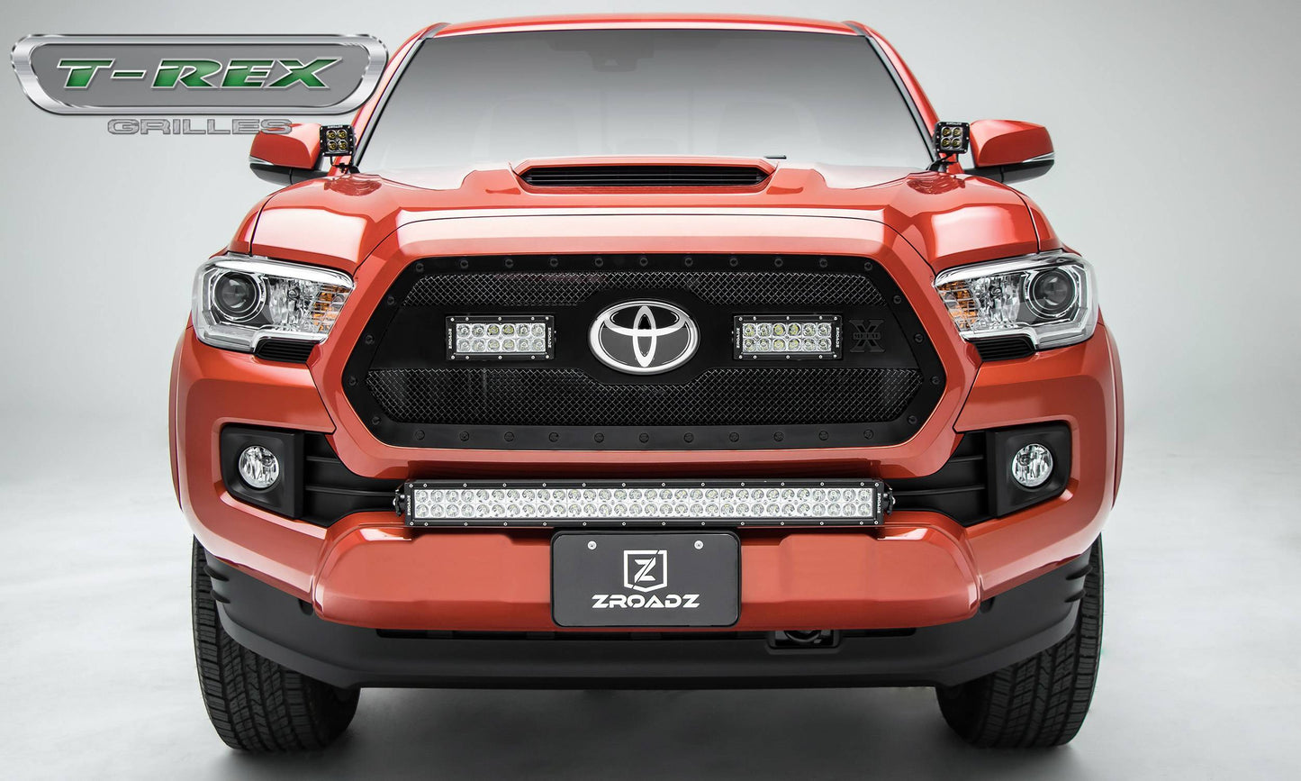 T-REX Grilles 6319511-BR Black Mild Steel Small Mesh Grille Fits 2018-2023 Toyota Tacoma