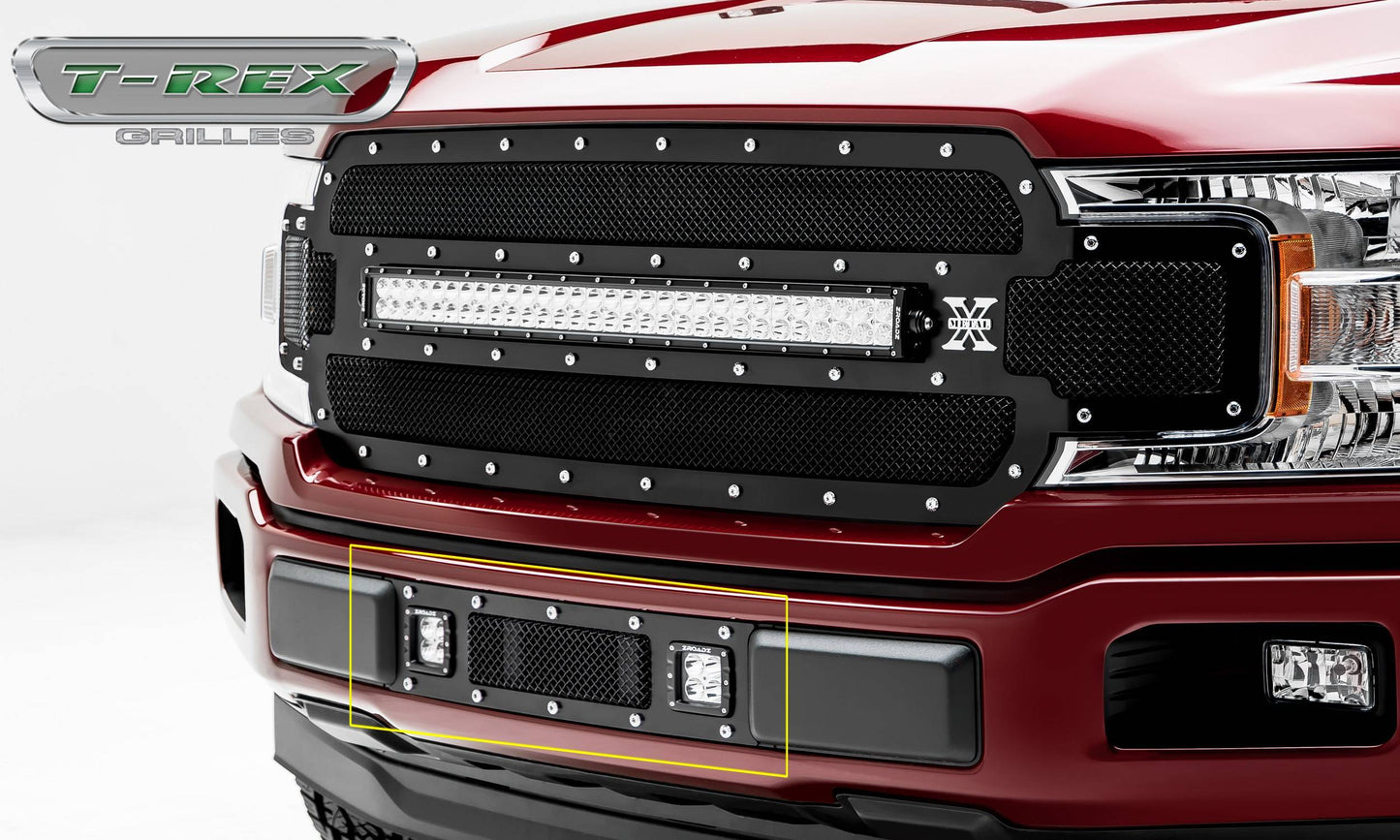 T-REX Grilles 6325791 Black Mild Steel Small Mesh Bumper Grille Fits 2018-2020 Ford F-150 Limited F-150 Lariat