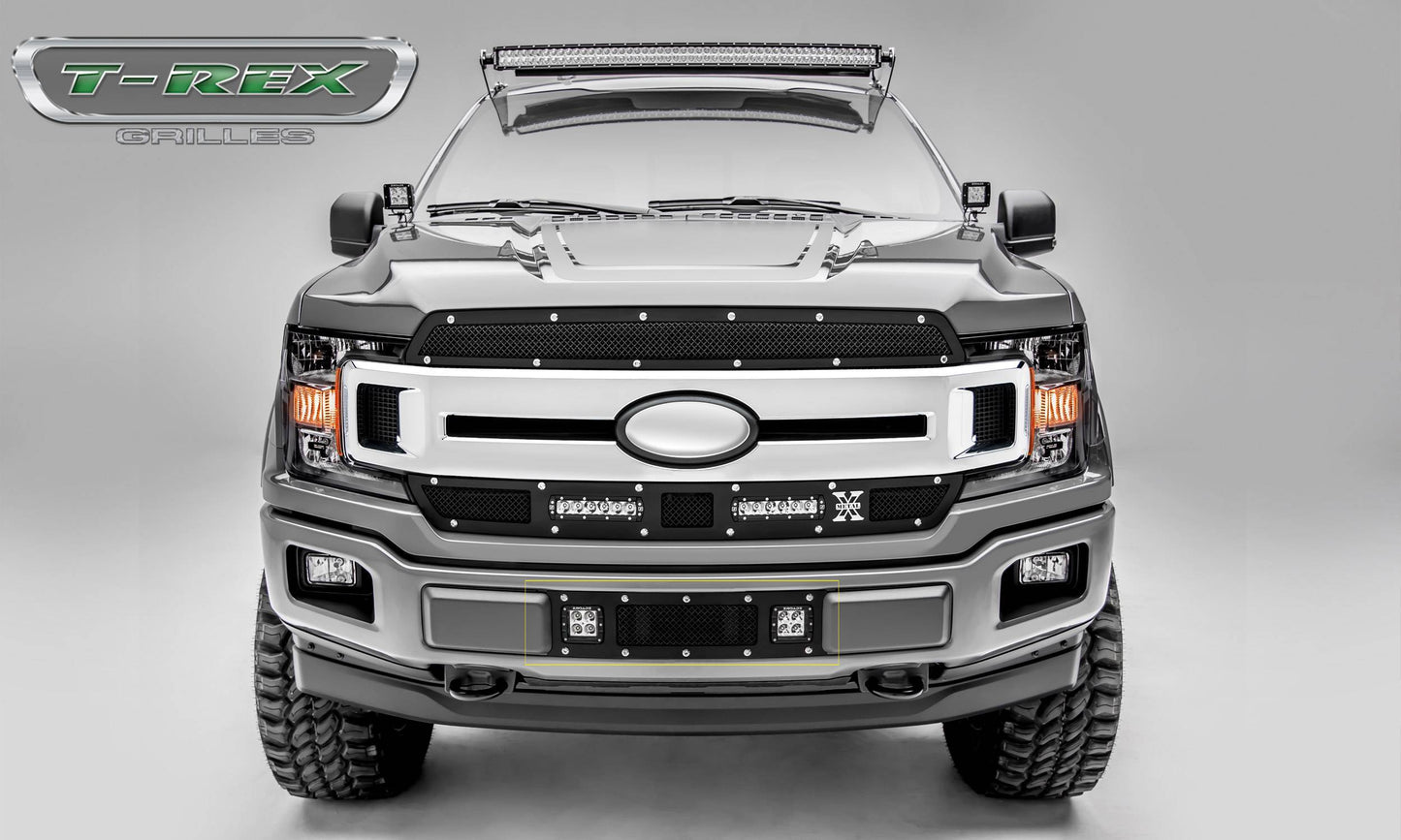 T-REX Grilles 6325791 Black Mild Steel Small Mesh Bumper Grille Fits 2018-2020 Ford F-150 Limited F-150 Lariat