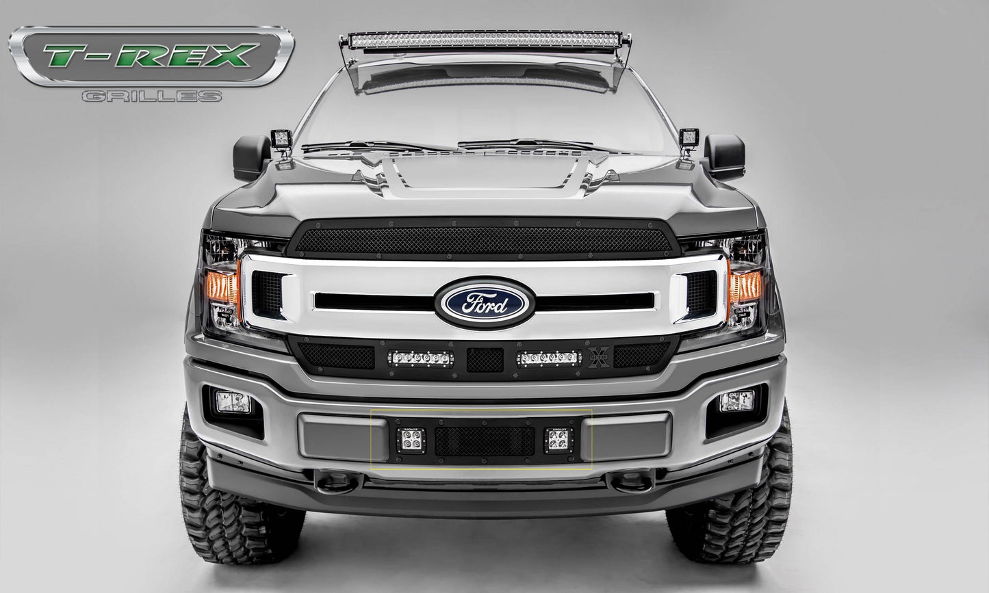 T-REX Grilles 6325791-BR Black Mild Steel Small Mesh Bumper Grille Fits 2018-2020 Ford F-150 Limited F-150 Lariat