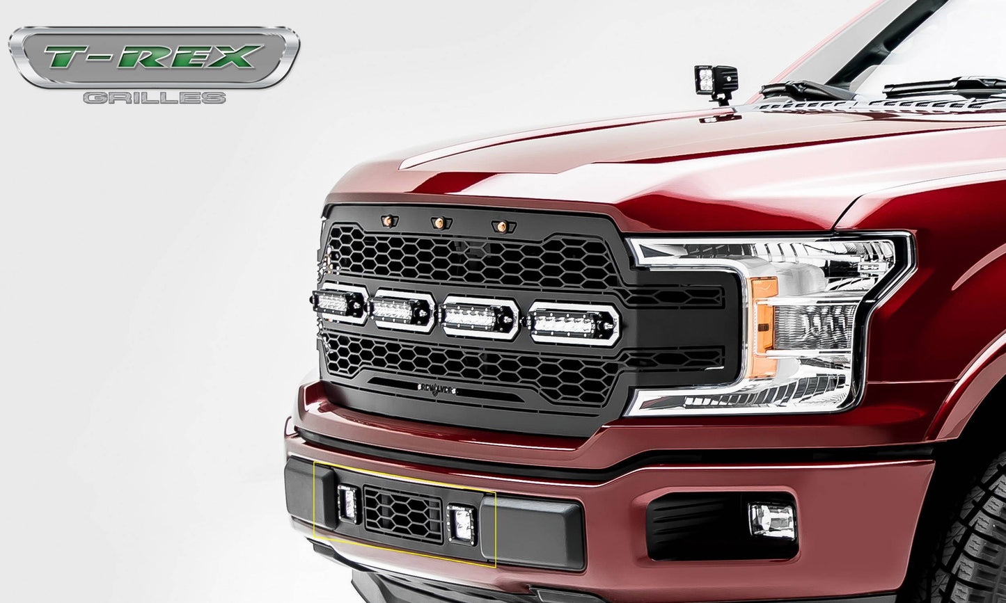 T-REX Grilles 6525751 Black Mild Steel Laser Cut Pattern Bumper Grille Fits 2018-2020 Ford F-150 Limited F-150 Lariat