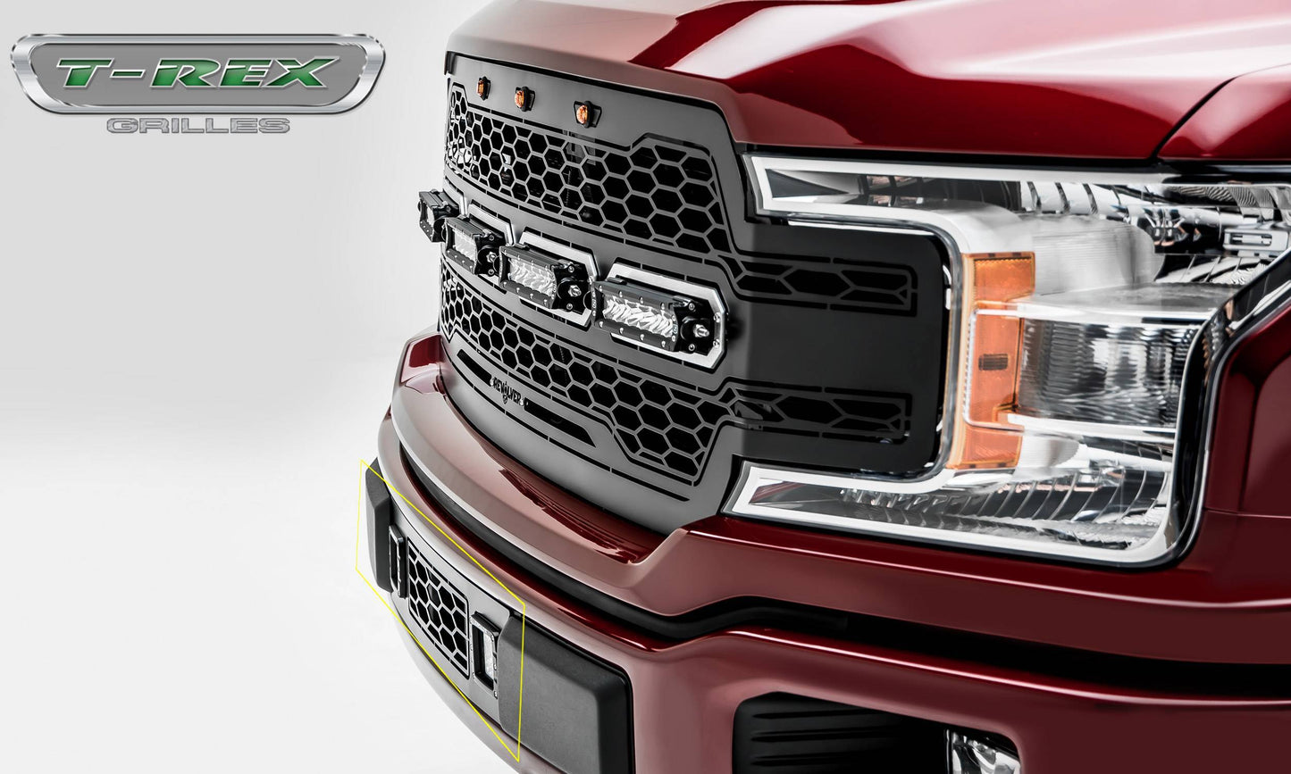 T-REX Grilles 6525751 Black Mild Steel Laser Cut Pattern Bumper Grille Fits 2018-2020 Ford F-150 Limited F-150 Lariat