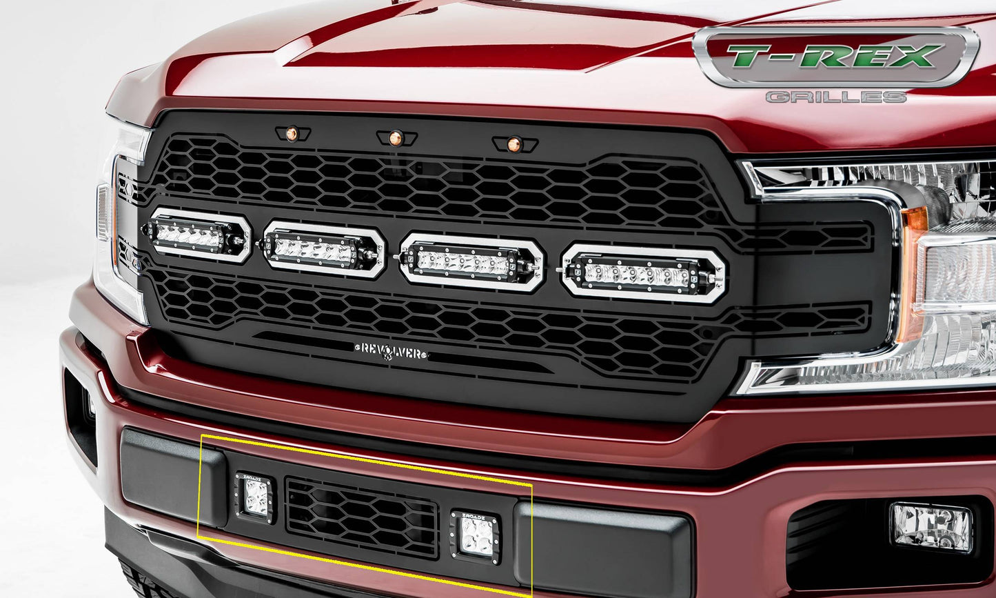 T-REX Grilles 6525751 Black Mild Steel Laser Cut Pattern Bumper Grille Fits 2018-2020 Ford F-150 Limited F-150 Lariat