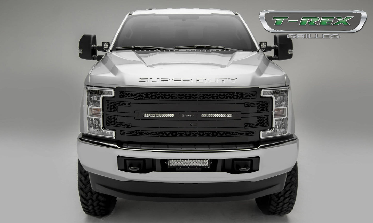 T-REX Grilles Z315371 Black Mild Steel Laser Cut Pattern Grille Fits 2017-2019 Ford F-250 F-350 F-450 F-550