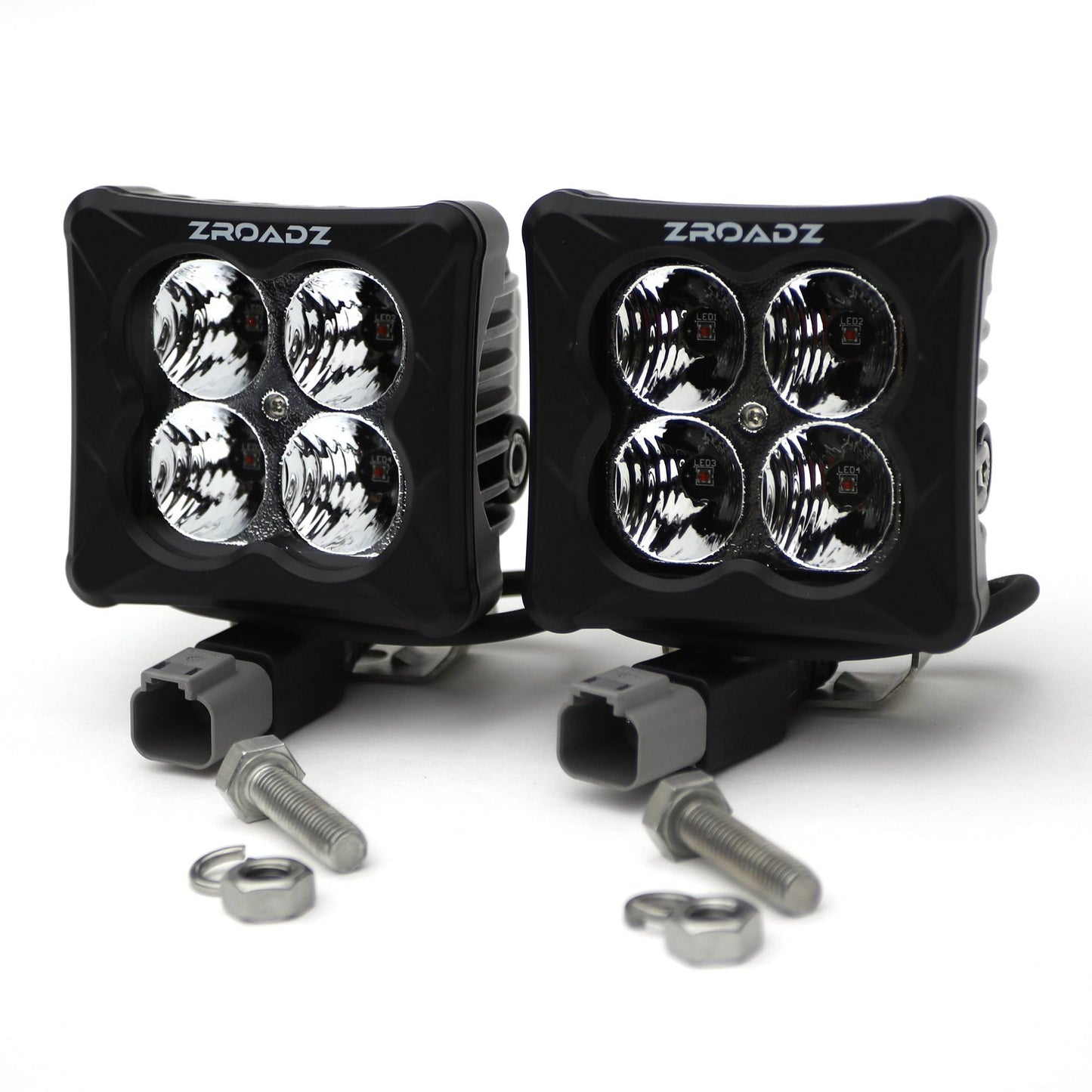 ZROADZ Z30BC12W-D3A-2 Black Cast Aluminum/Polucarbonate Lens Pod Light Light Set