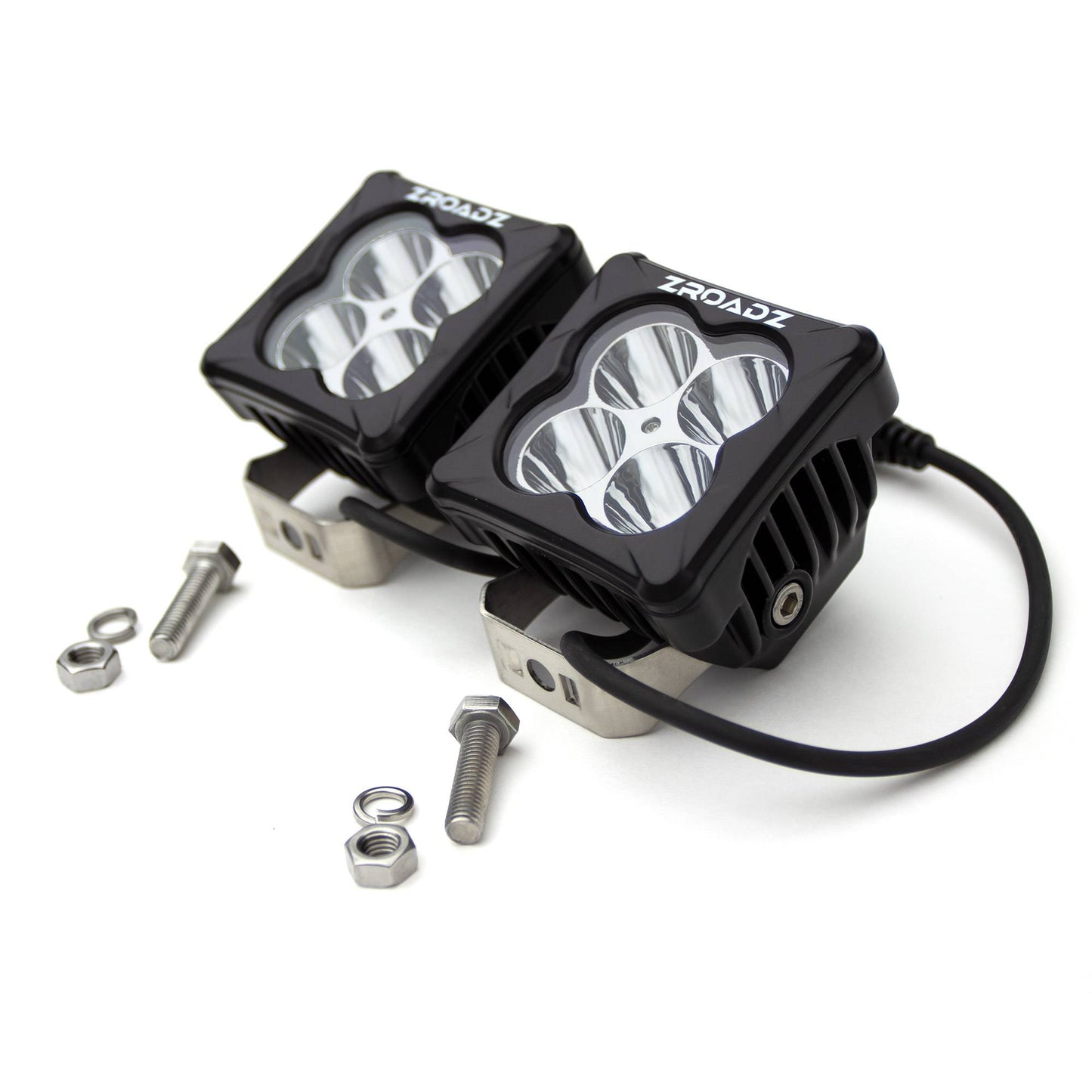 ZROADZ Z30BC20W-D3S-2 Black Cast Aluminum/Polucarbonate Lens Pod Light Light Set