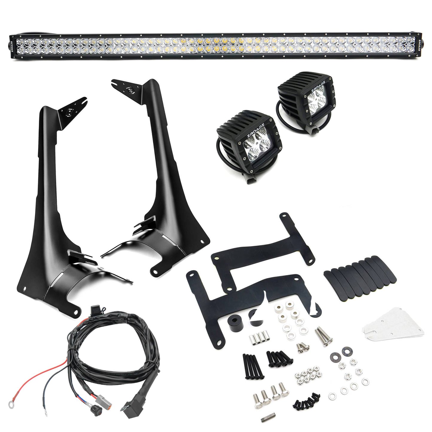 ZROADZ Z374831-KIT2 Black Mild Steel Front Roof LED Kit Fits 2019-2023 Jeep Gladiator