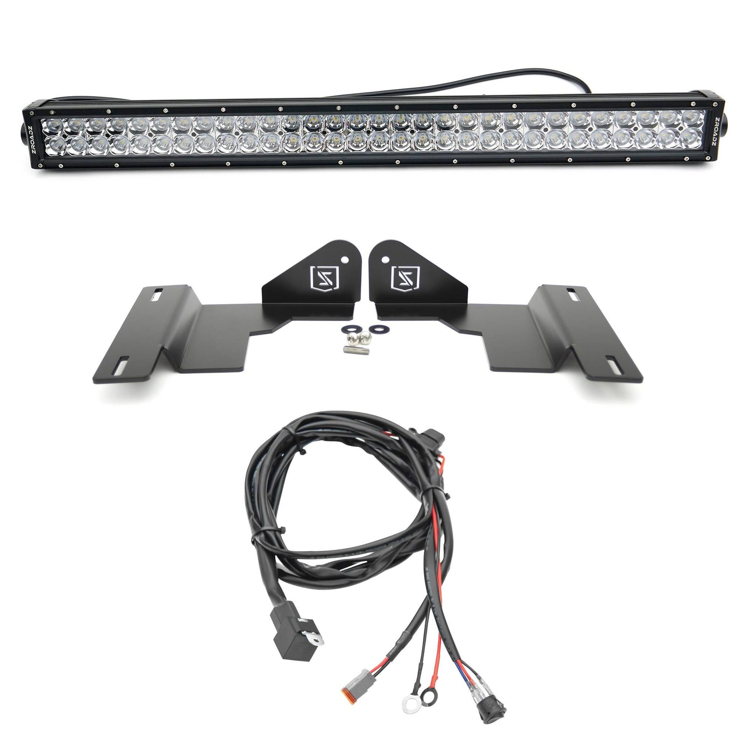 ZROADZ Z329641-KIT Black Mild Steel Front Bumper Top LED Kit Fits 2014-2021 Toyota Tundra