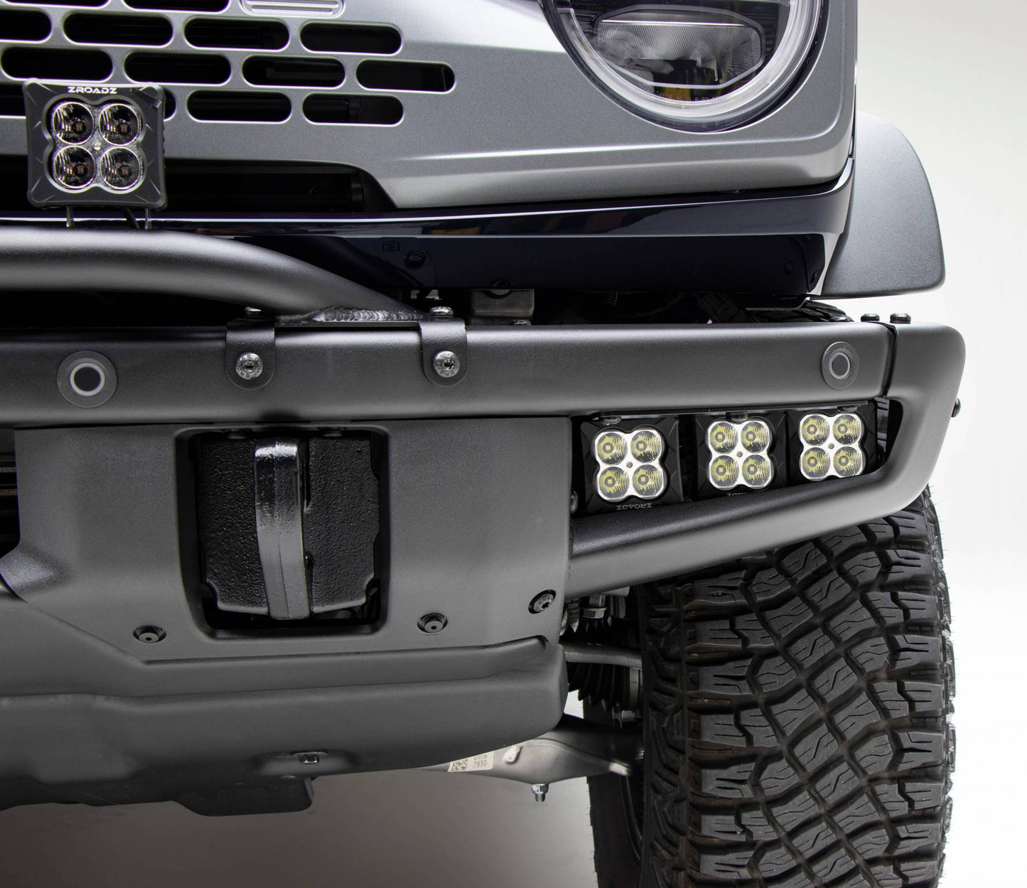 ZROADZ Z325401-KIT Black Mild Steel Front Bumper OEM Fog LED Kit Fits 2021-2023 Ford Bronco