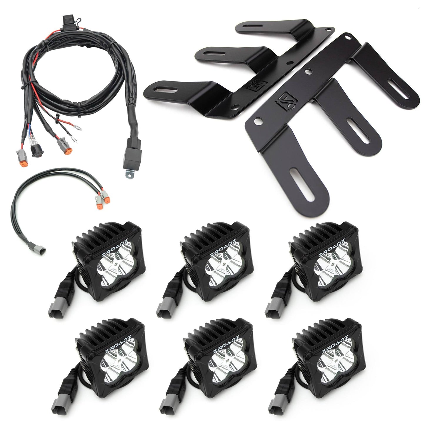 ZROADZ Z325401-KIT Black Mild Steel Front Bumper OEM Fog LED Kit Fits 2021-2023 Ford Bronco