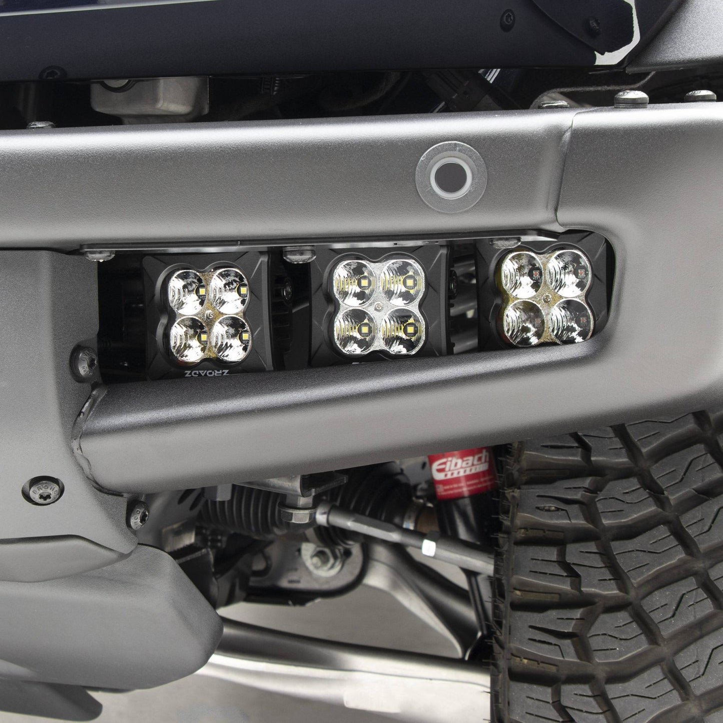 ZROADZ Z325401-KITAW Black Mild Steel Front Bumper OEM Fog LED Kit Fits 2021-2023 Ford Bronco
