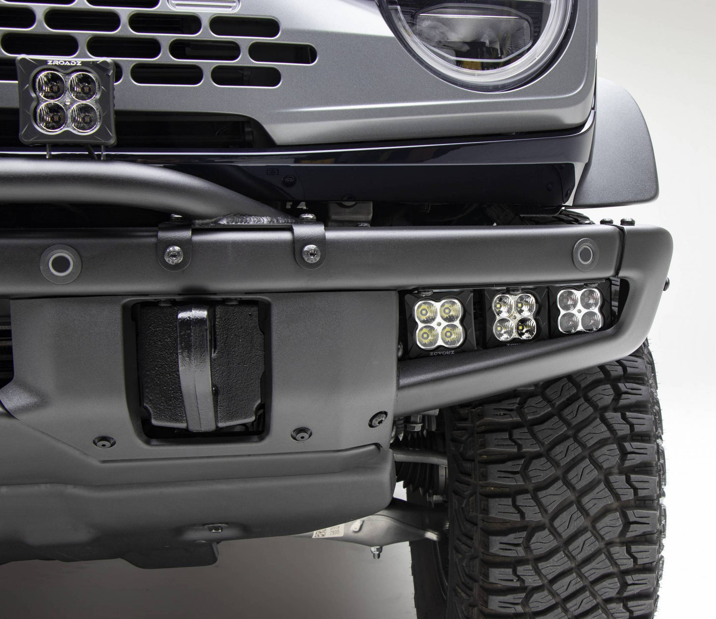 ZROADZ Z325401-KITAW Black Mild Steel Front Bumper OEM Fog LED Kit Fits 2021-2023 Ford Bronco