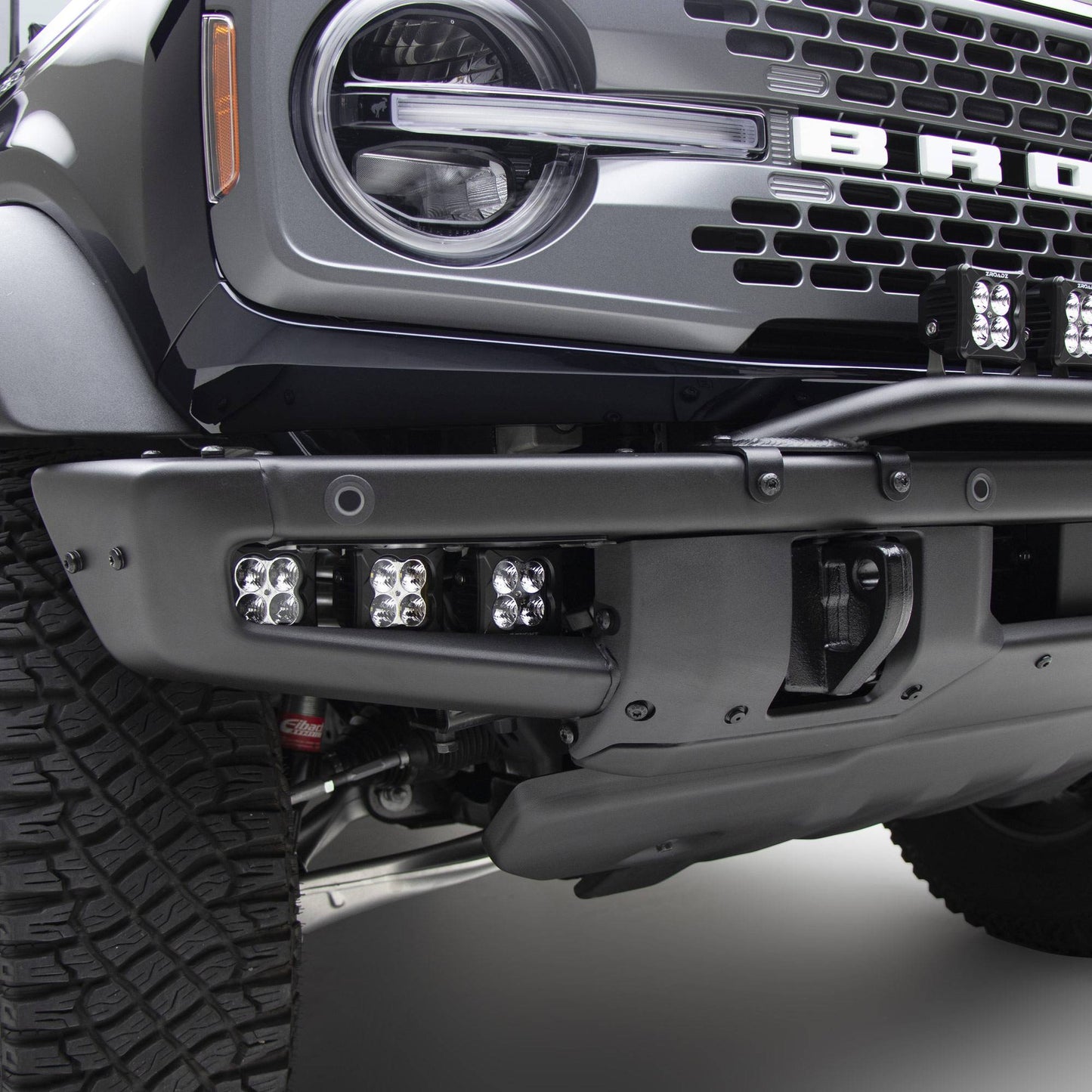 ZROADZ Z325401-KITAW Black Mild Steel Front Bumper OEM Fog LED Kit Fits 2021-2023 Ford Bronco