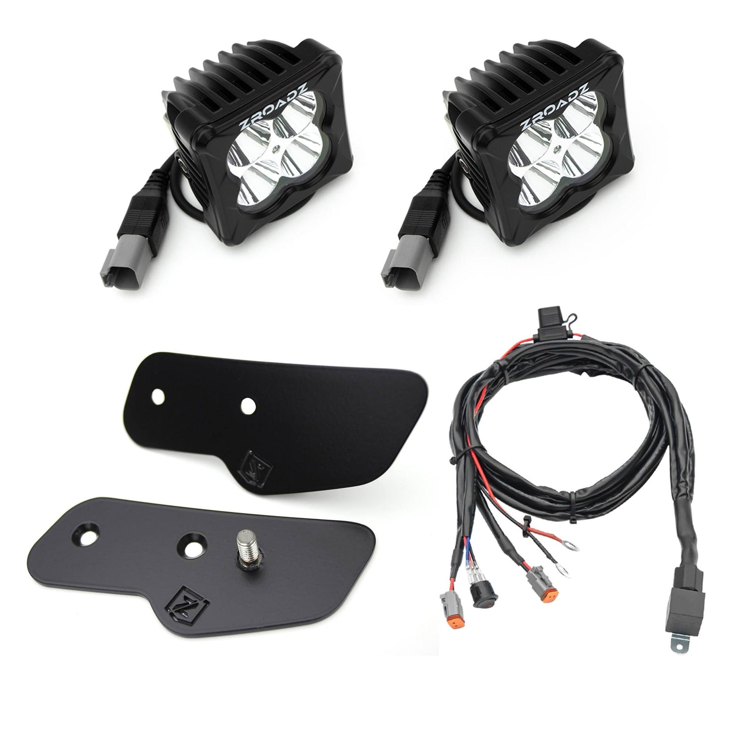 ZROADZ Z365401-KIT2 Black Mild Steel A Pillar LED Kit Fits 2021-2023 Ford Bronco