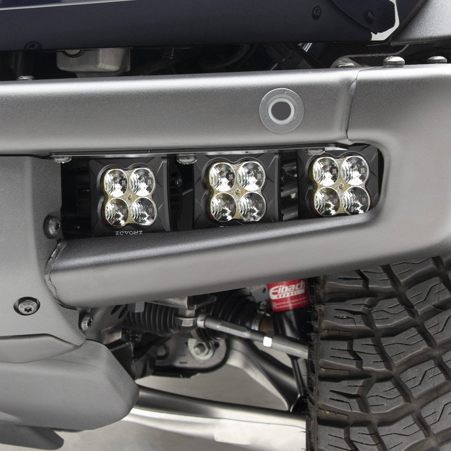 ZROADZ Z325401-KITA Black Mild Steel Front Bumper OEM Fog LED Kit Fits 2021-2023 Ford Bronco