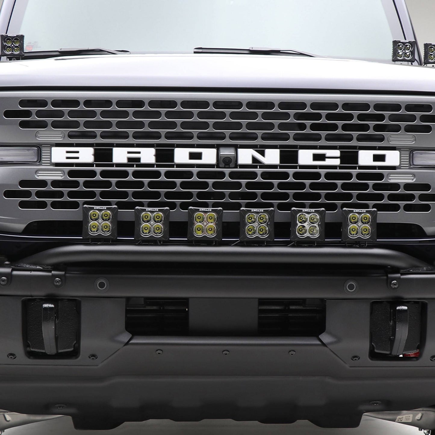 ZROADZ Z325431-KIT Black Mild Steel Front Bumper Top LED Kit Fits 2021-2023 Ford Bronco