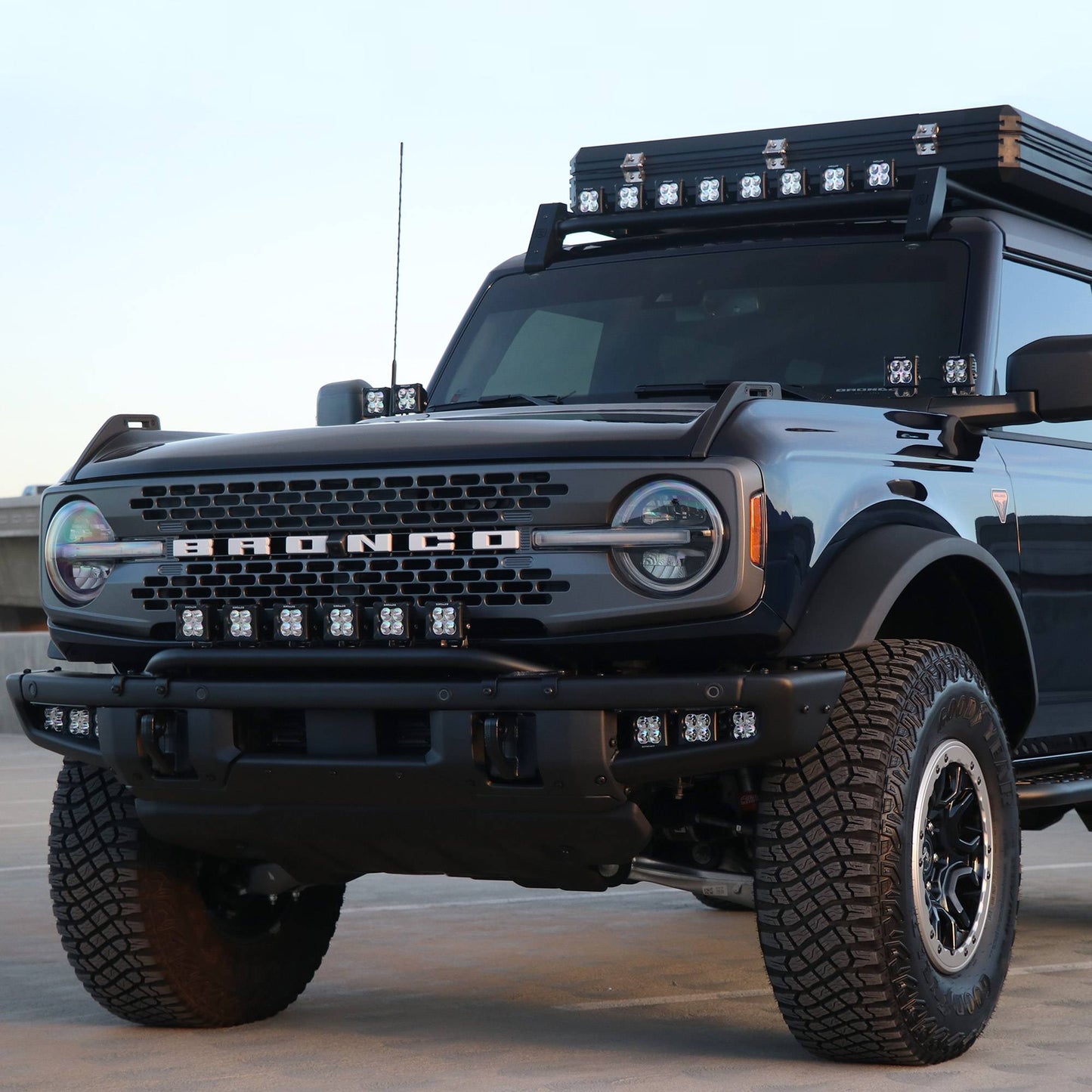 ZROADZ Z325431-KIT Black Mild Steel Front Bumper Top LED Kit Fits 2021-2023 Ford Bronco
